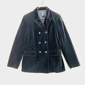 GAP Women's Black Collared Double Breasted Pea Coats Z94